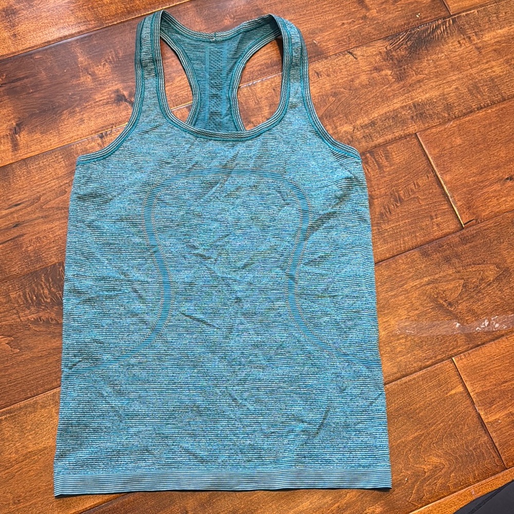 Lululemon Athletica Blue Fitted Ribbed Tank Top